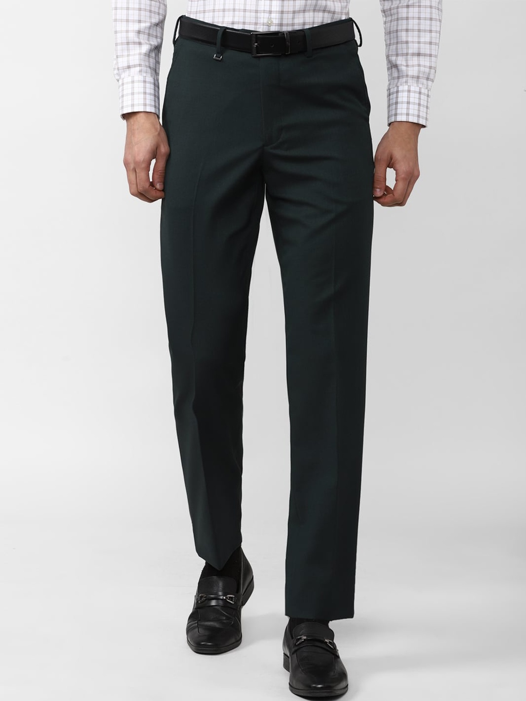 

Van Heusen Men Regular Fit Formal Trouser, Green