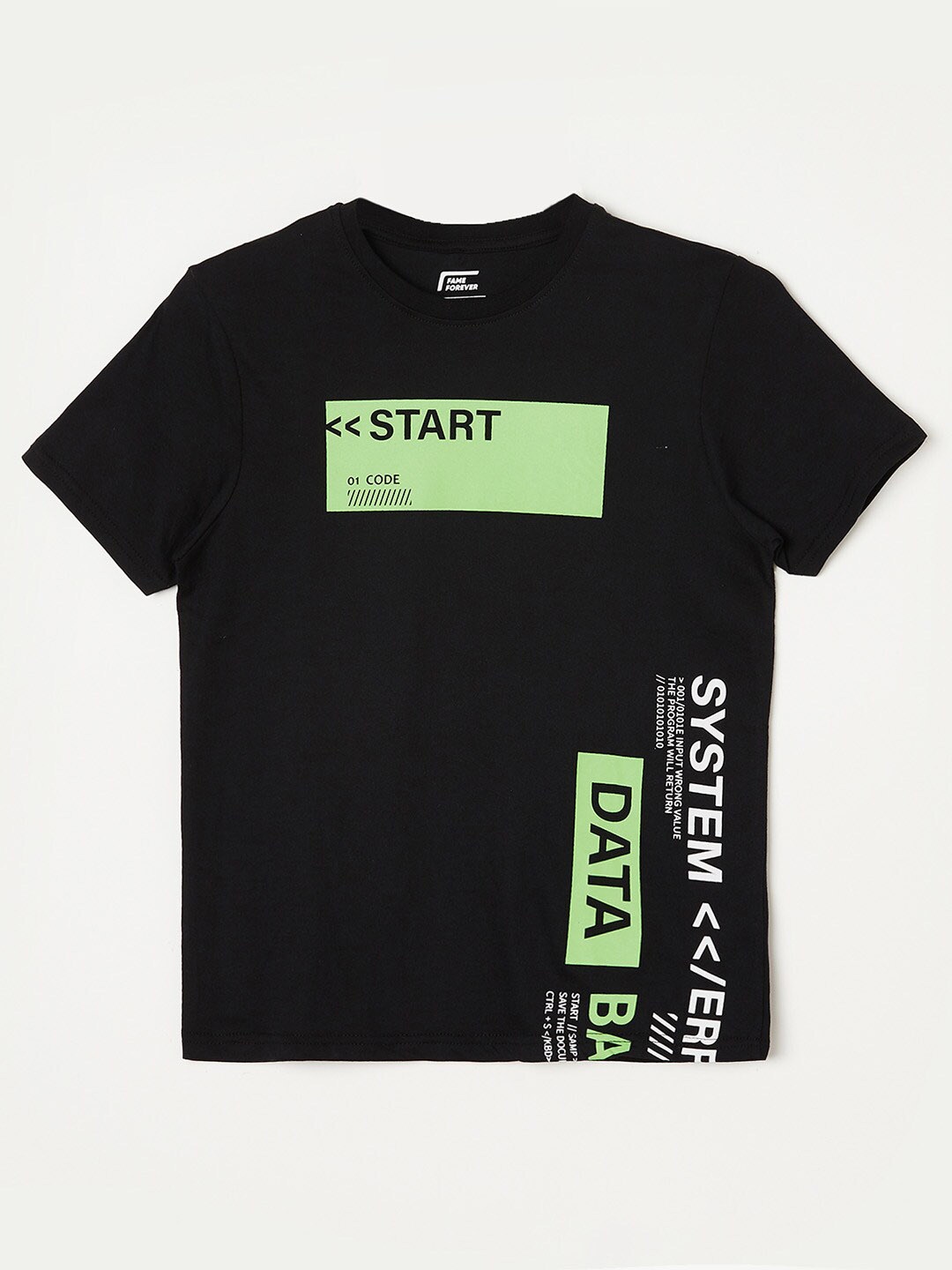 

Fame Forever by Lifestyle Boys Typography Printed Cotton T-shirt, Black