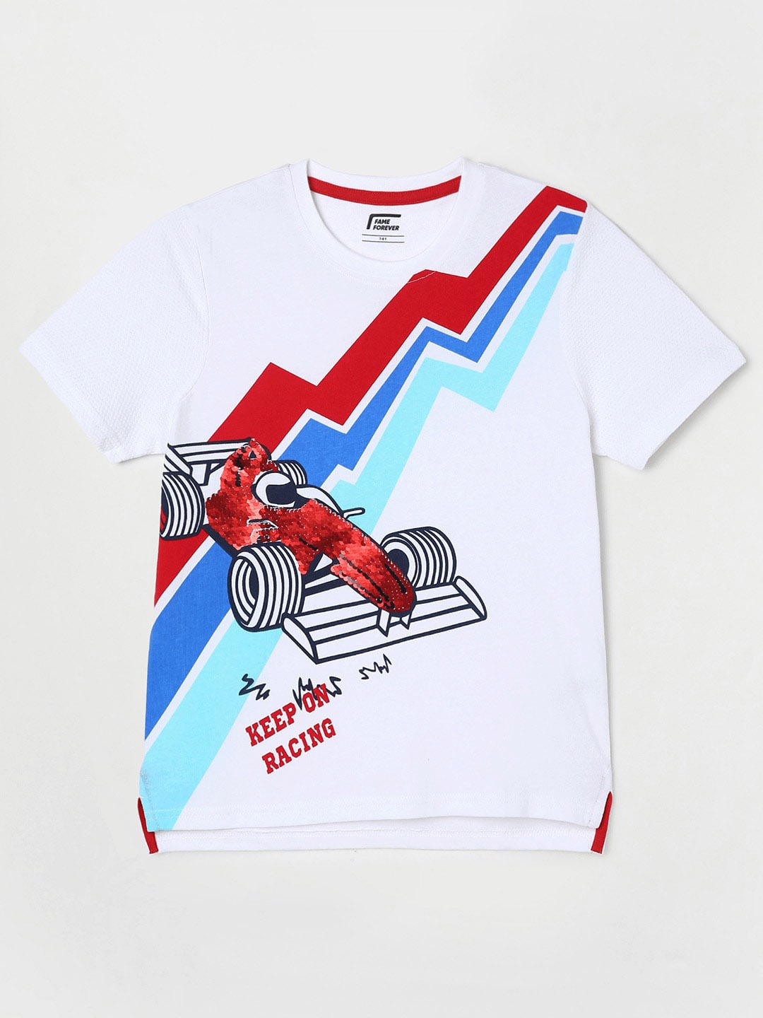 

Fame Forever by Lifestyle Boys Embellished Cotton T-shirt, White