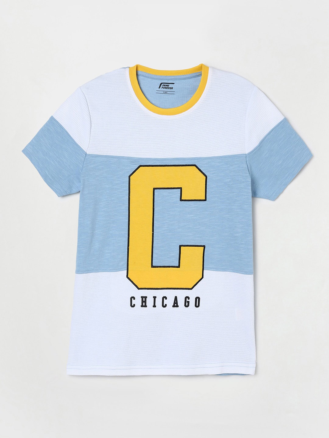 

Fame Forever by Lifestyle Boys Printed Short Sleeve Cotton T-shirt, Blue