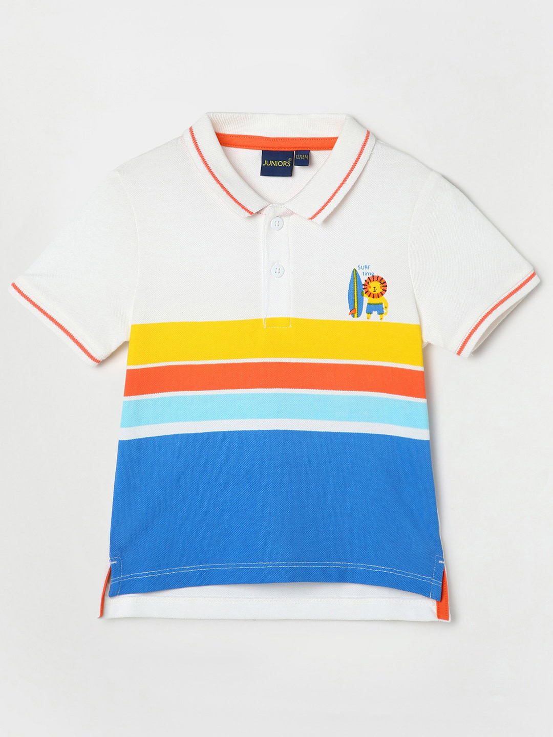 

Juniors by Lifestyle Boys Colourblocked Polo Collar T-shirt, White