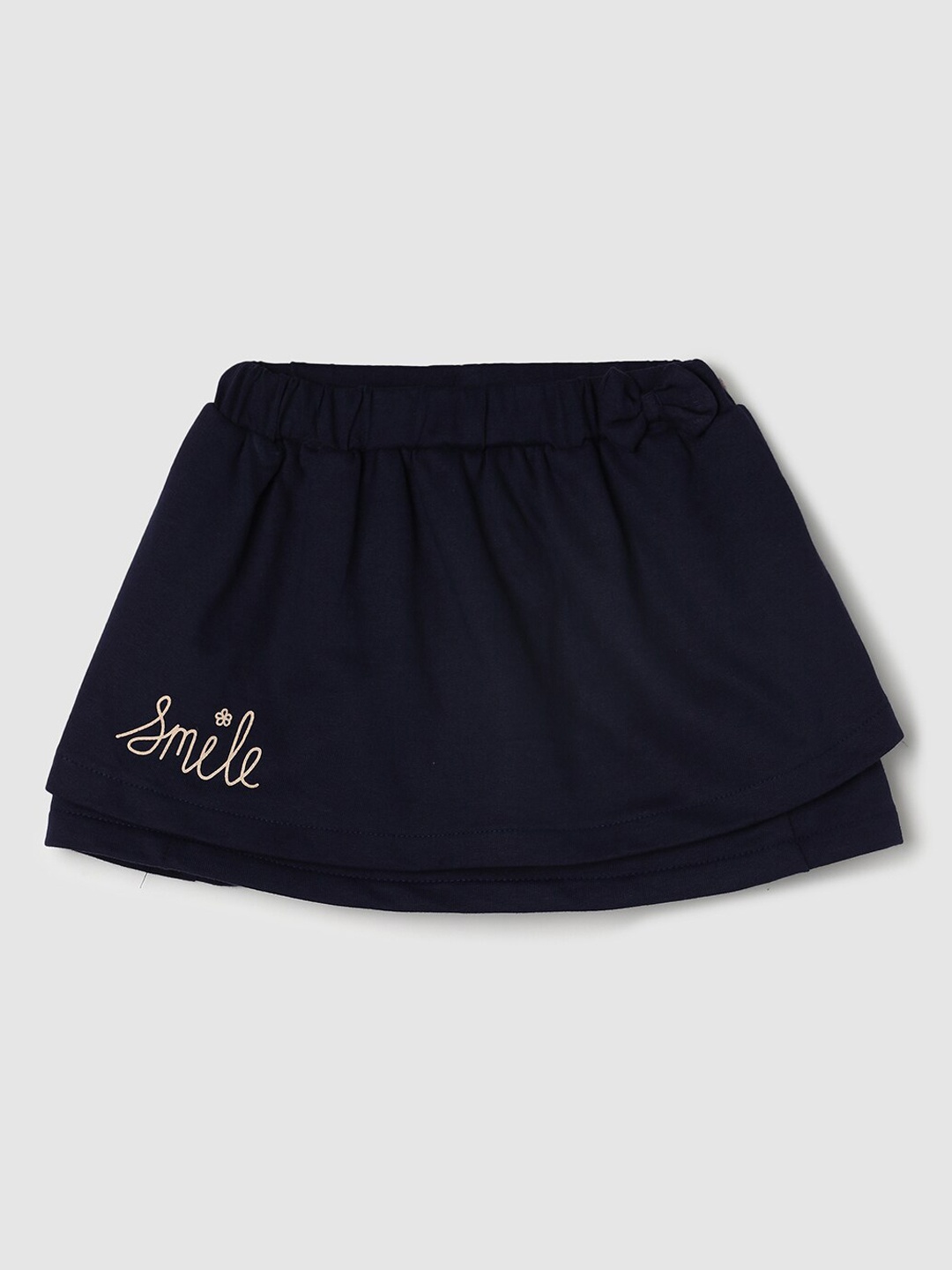 

max Infant Girls Pure Cotton Flared Skirts, Navy blue