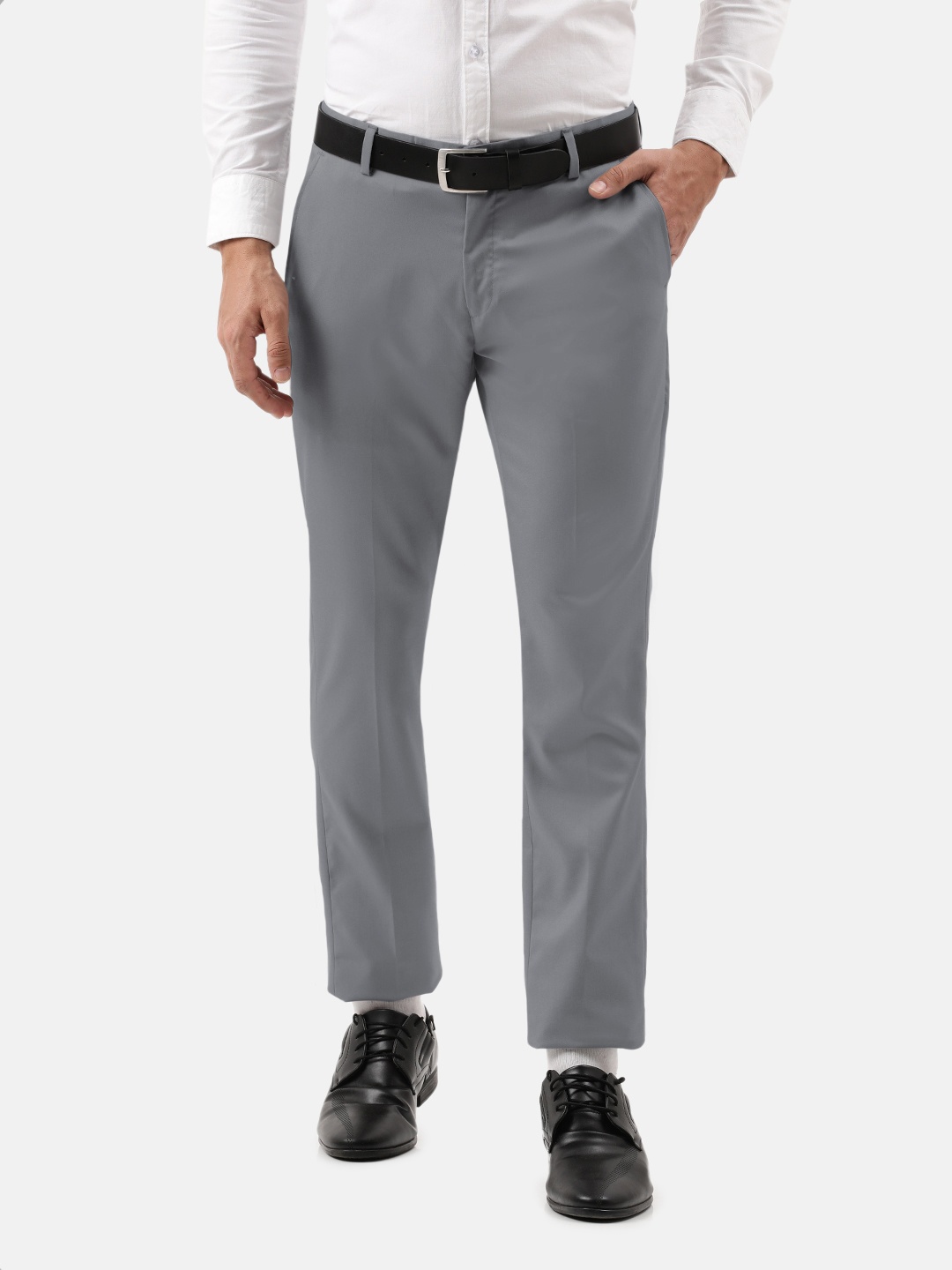 

IVOC Men Slim Fit Formal Trousers, Grey