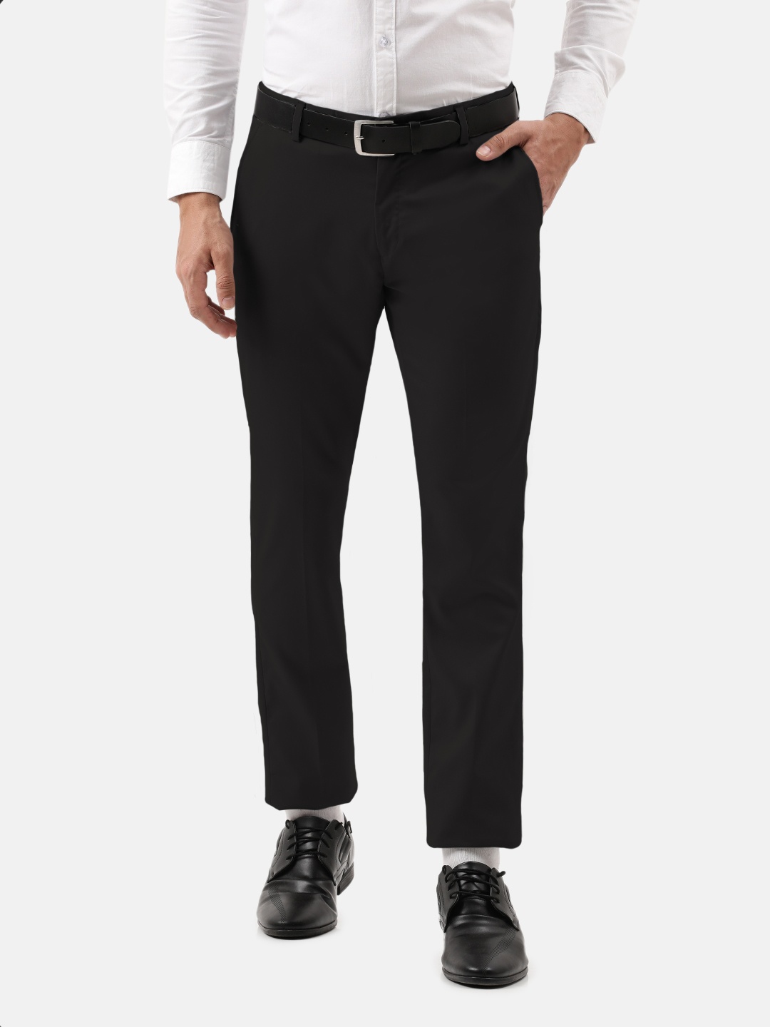 

IVOC Men Cotton Slim Fit Formal Trouser, Black