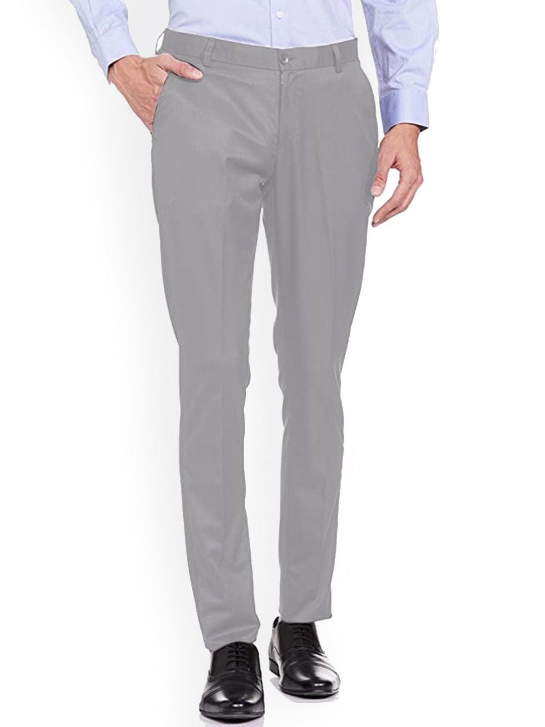 

IVOC Men Slim Fit Formal Trousers, Grey