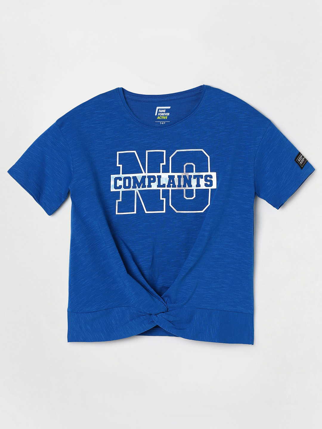 

Fame Forever by Lifestyle Girls Typography Printed T-shirt, Blue