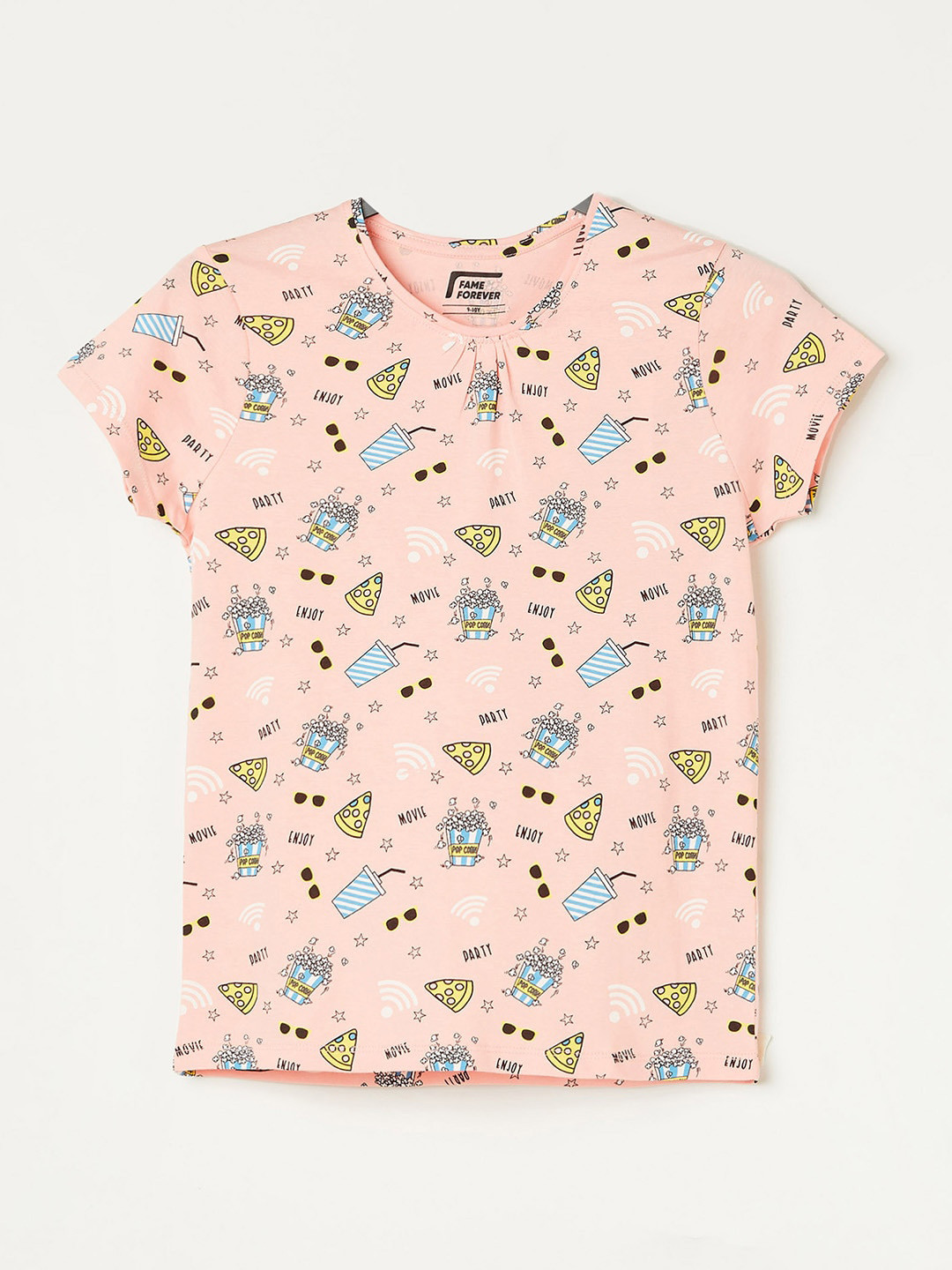 

Fame Forever by Lifestyle Girls Printed Cotton T-shirt, Peach