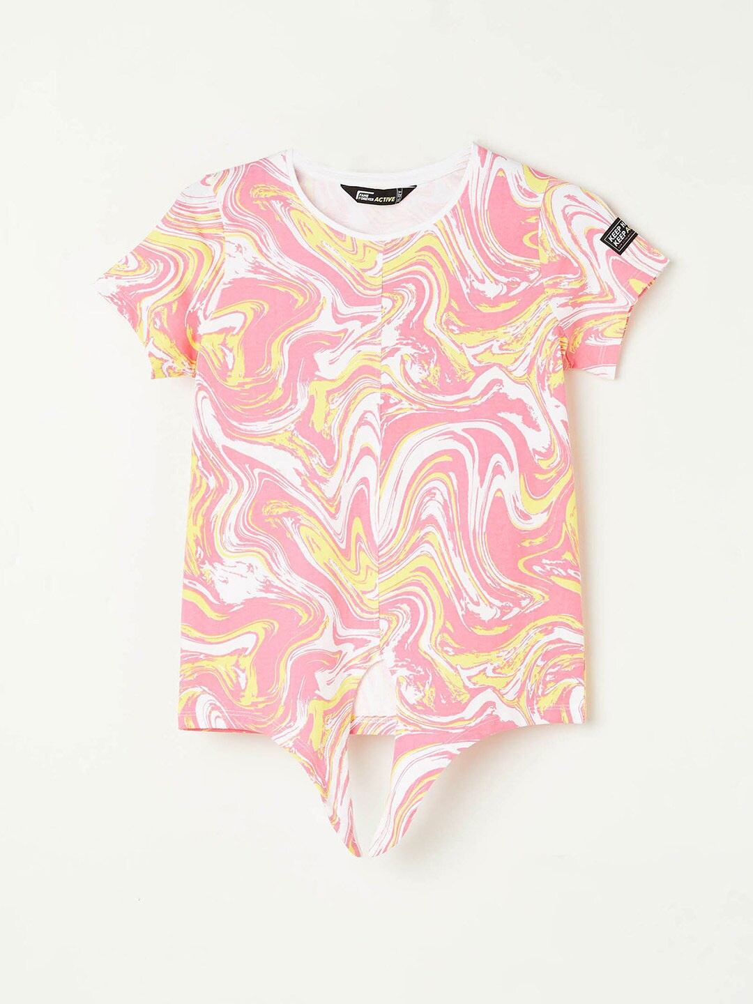 

Fame Forever by Lifestyle Girls Abstract Printed Cotton T-shirt, Pink