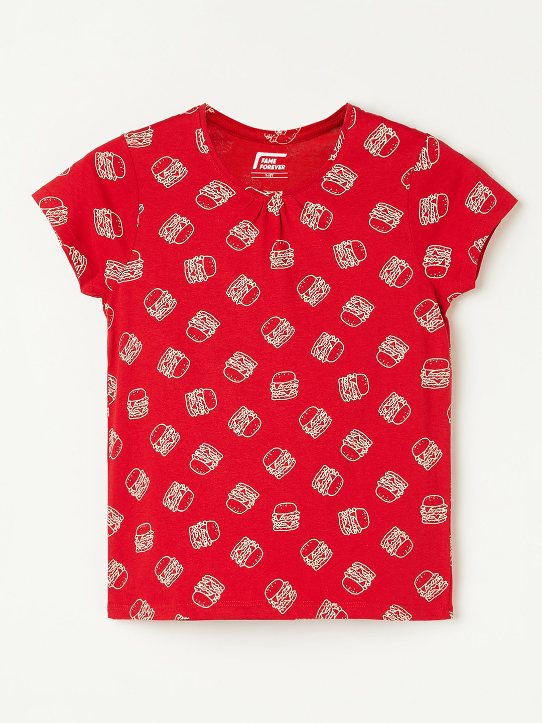 

Fame Forever by Lifestyle Girls Printed Cotton T-shirt, Red