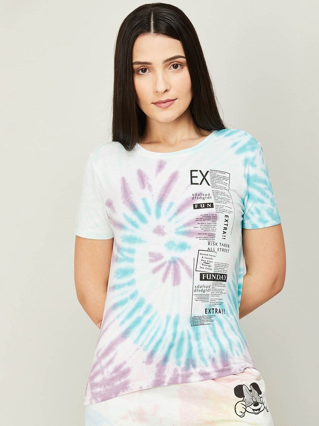 

Ginger by Lifestyle Women Round Neck Tie and Dyed T-shirt, White