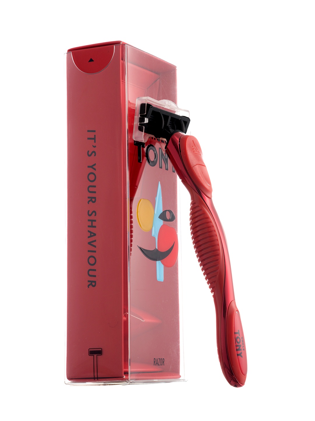 

UNCLE TONY Men 5-Blade System Shaving Razor - Red