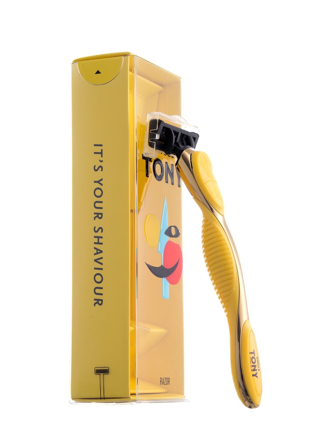 

UNCLE TONY Men 5-Blade System Shaving Razor - Yellow