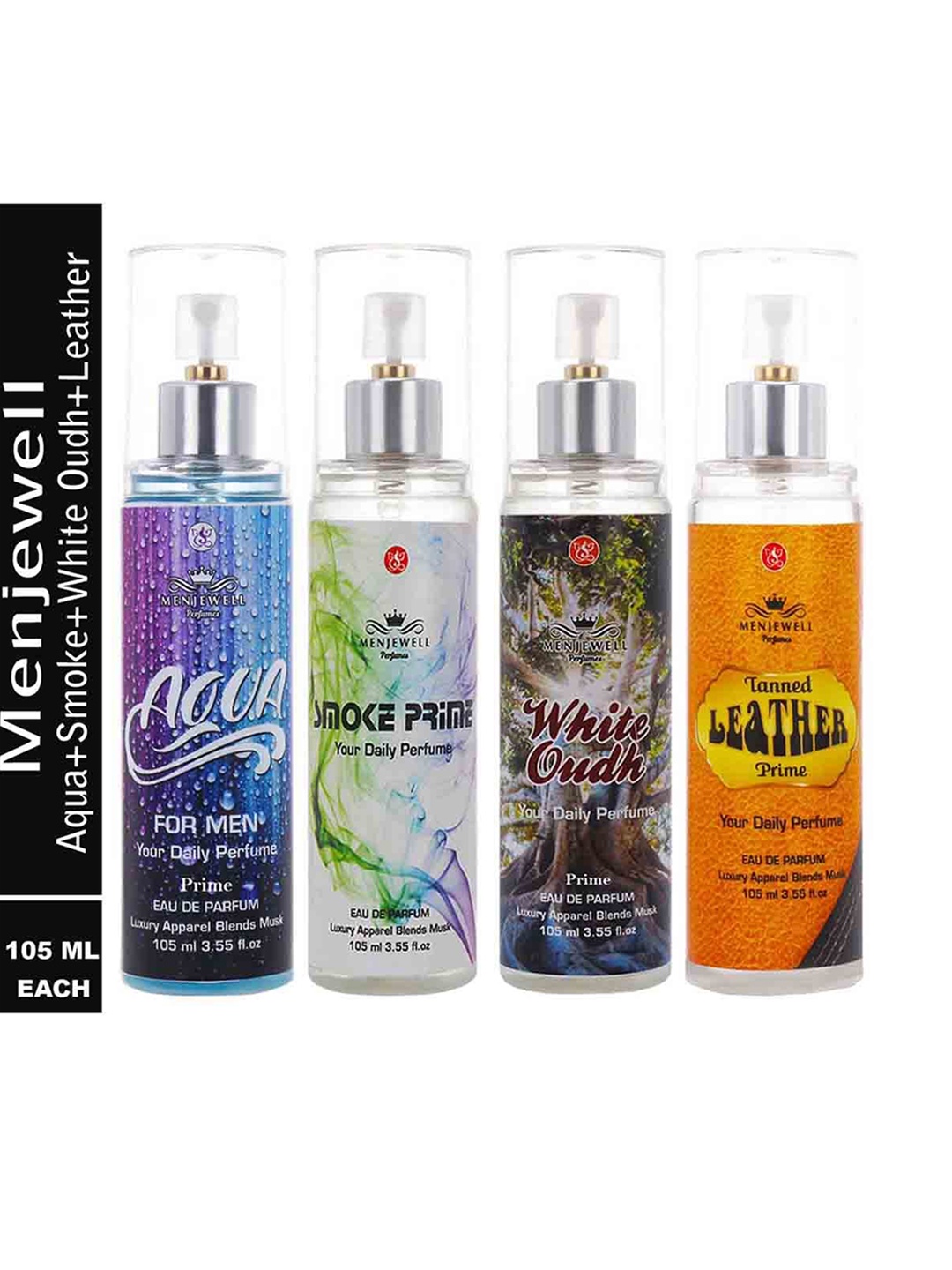 

Menjewell Unisex Set Of 4 Eau De Parfum - 105 ml Each, Yellow