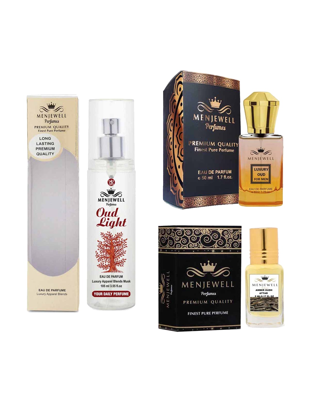 

Menjewell Set Of 3 Oud Eau de Parfum, Yellow