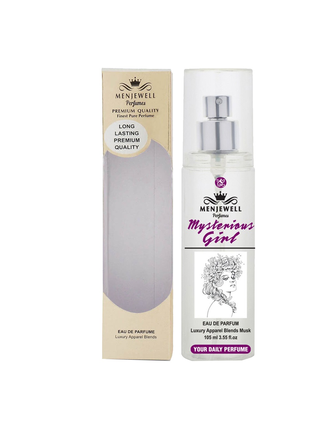 

Menjewell Women Mysterious Girl Eau de Parfum 105 ml, Transparent
