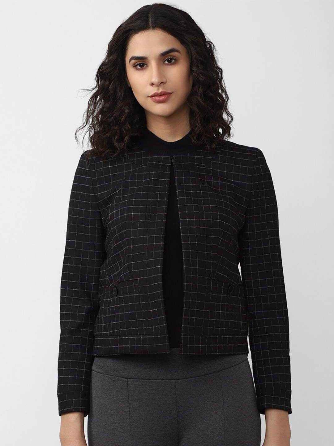 

Van Heusen Woman Open-Front Cotton Blazer, Black