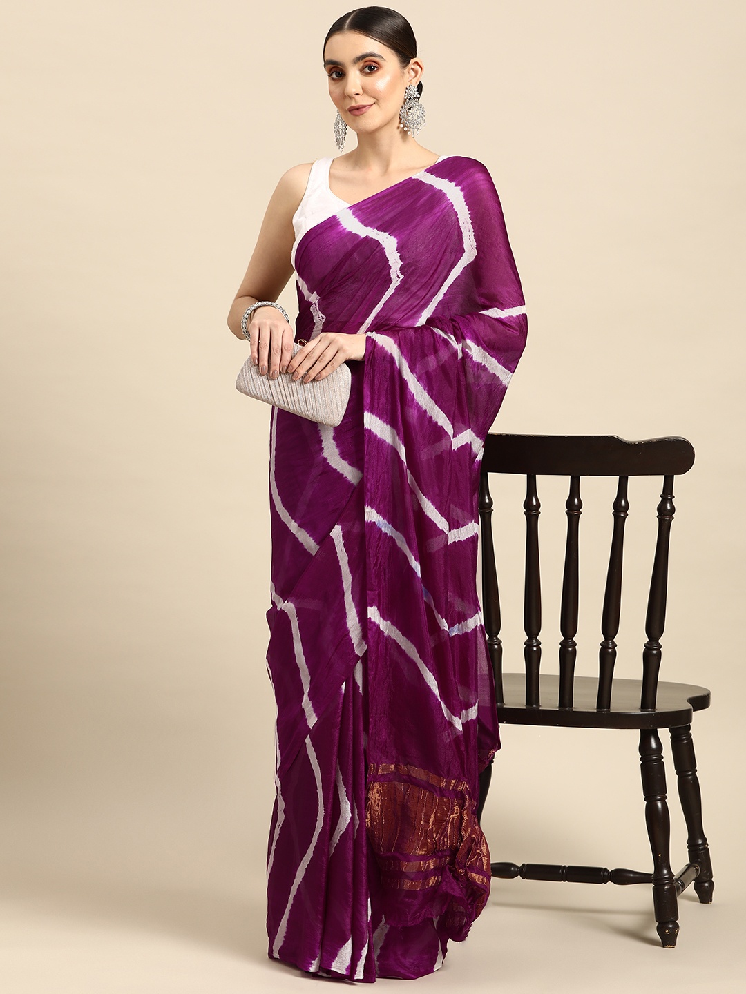 

Anouk Art Silk Leheriya Saree, Magenta