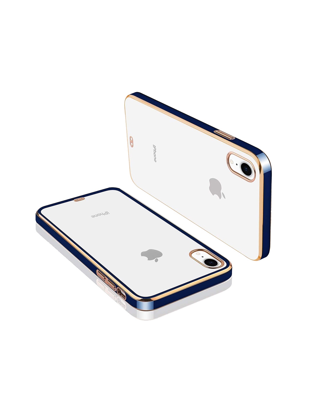 

Karwan Solid Square Platting iPhone XR Back Cover, Blue