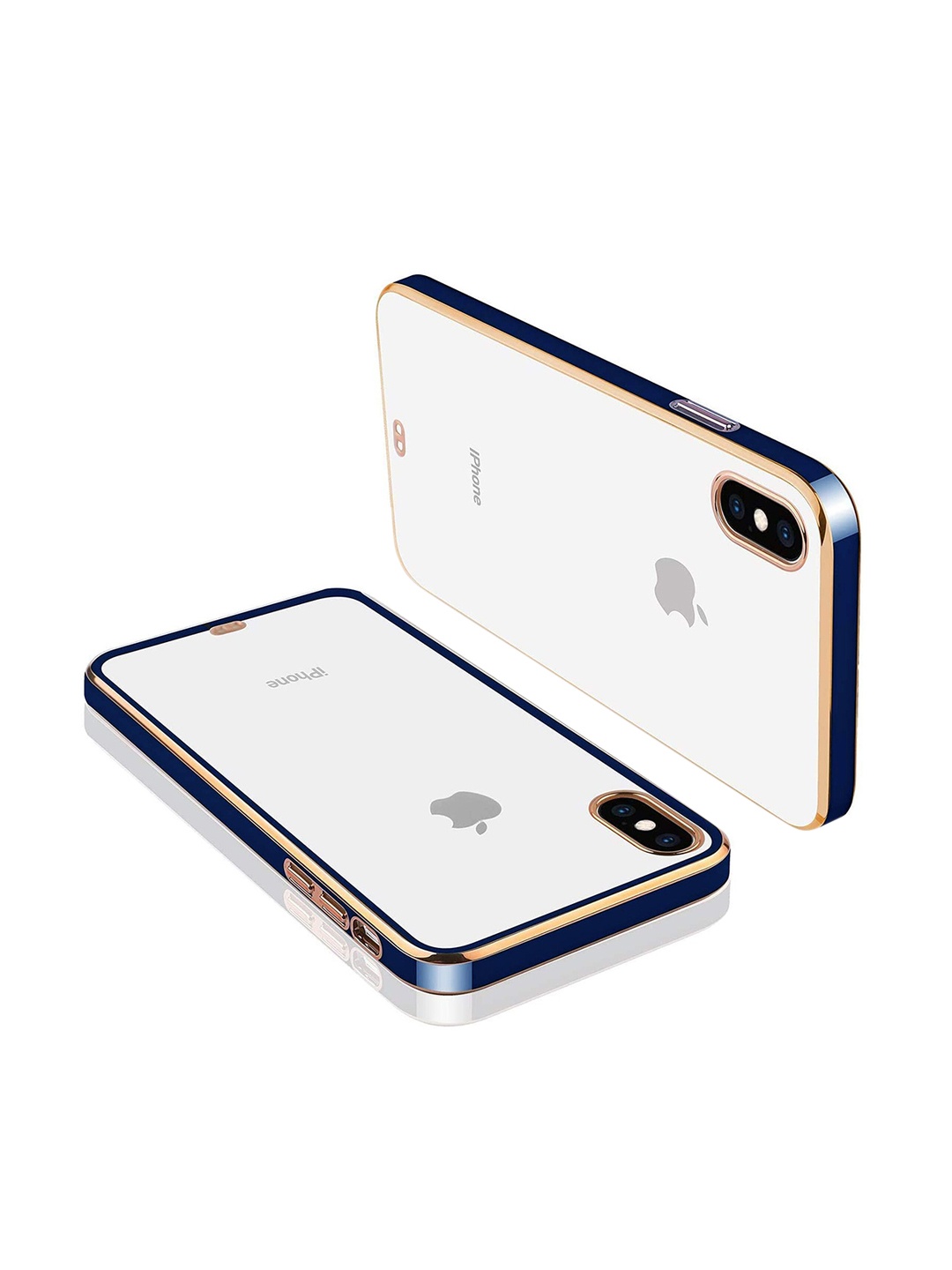 

Karwan Square Platting iPhone X Phone Back Case, Blue