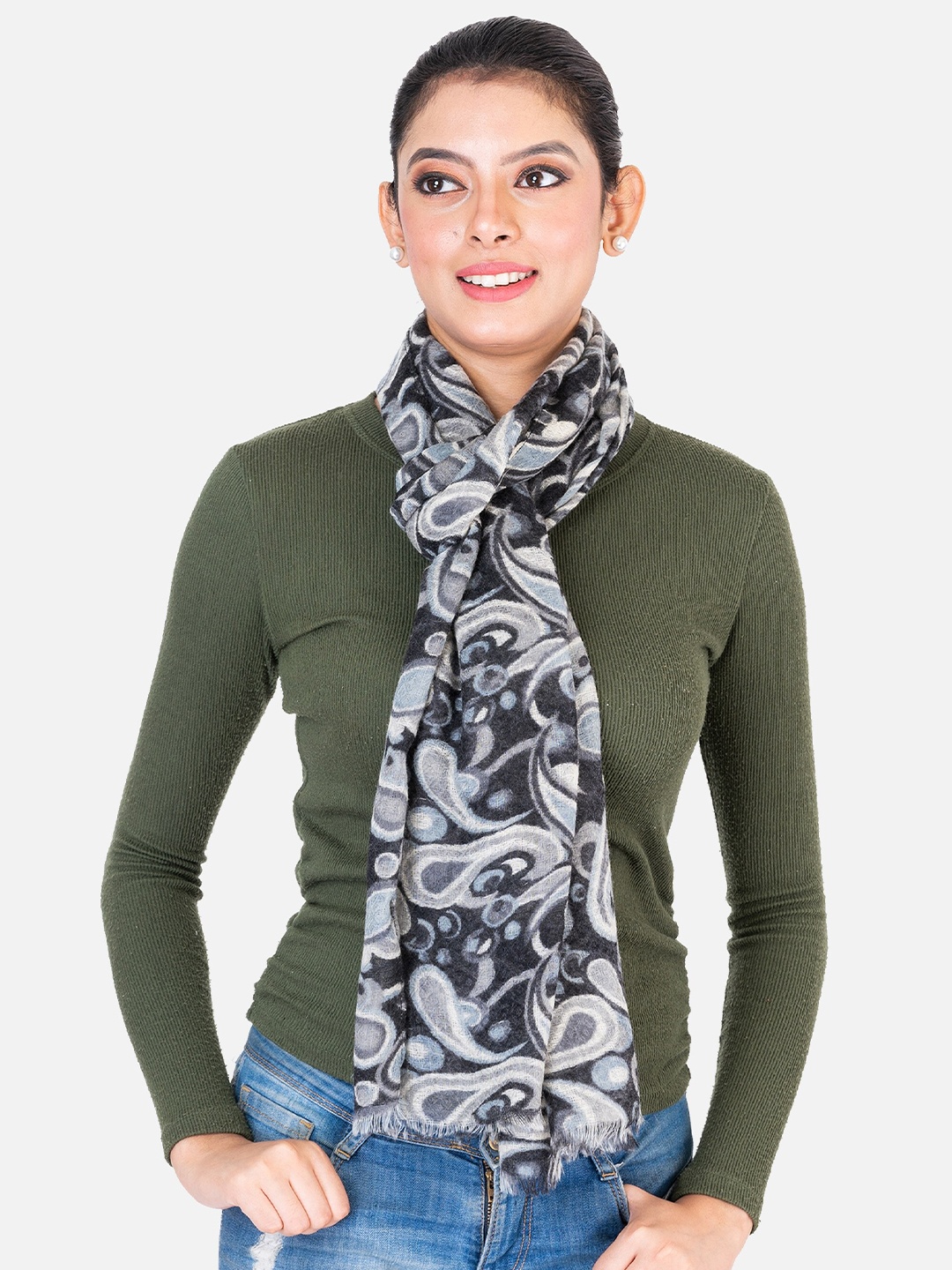 

AQVA Women Printed Scarf, Black