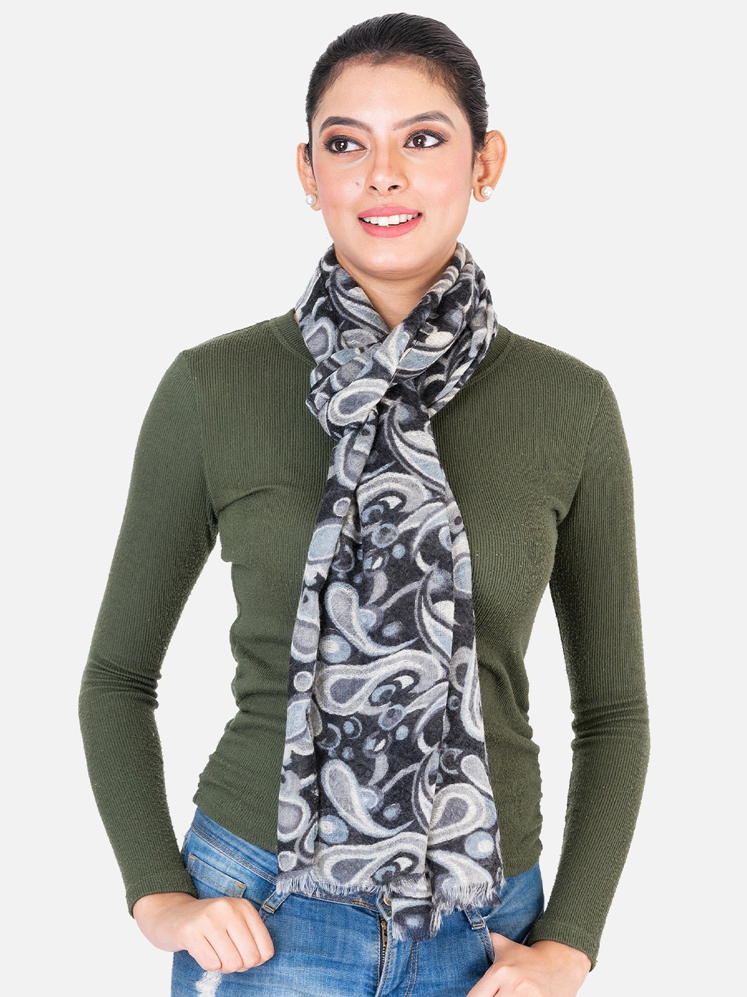 

AQVA Women Printed Scarf, Black