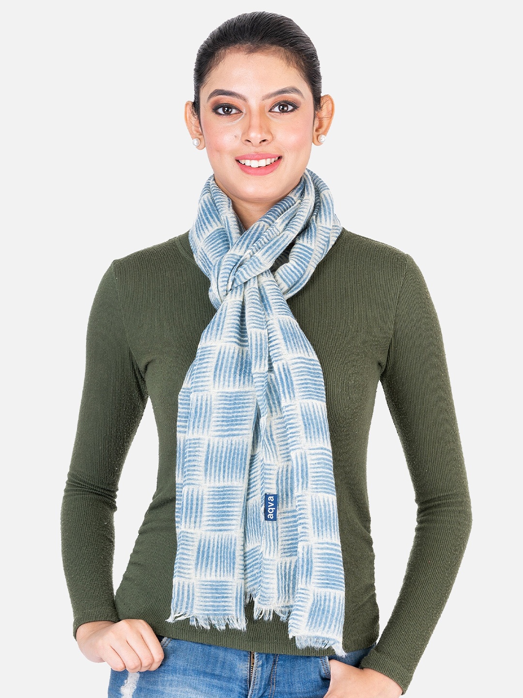 

AQVA Women Printed Scarf, Blue