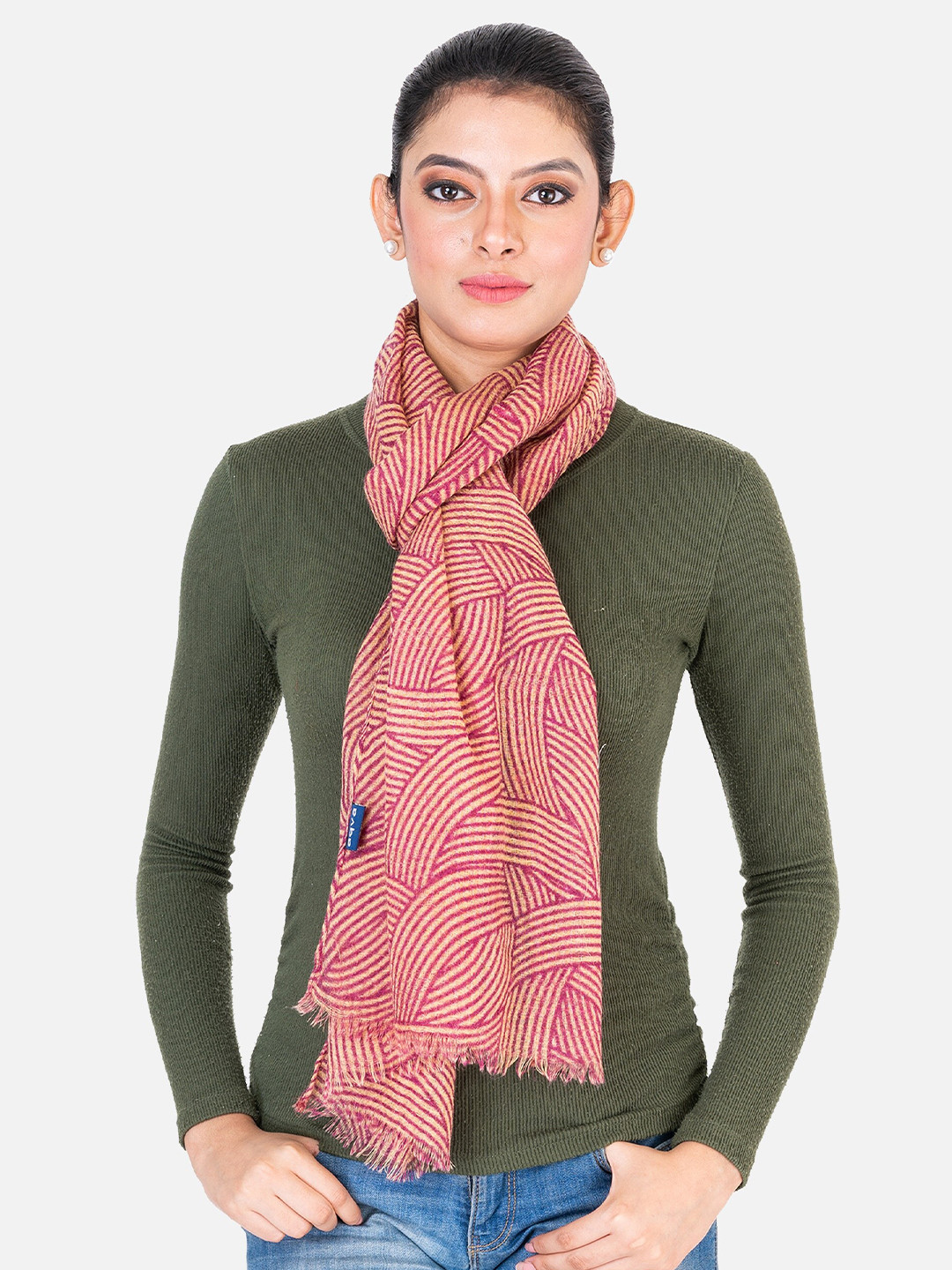

AQVA Women Cotton Printed Scarf, Brown