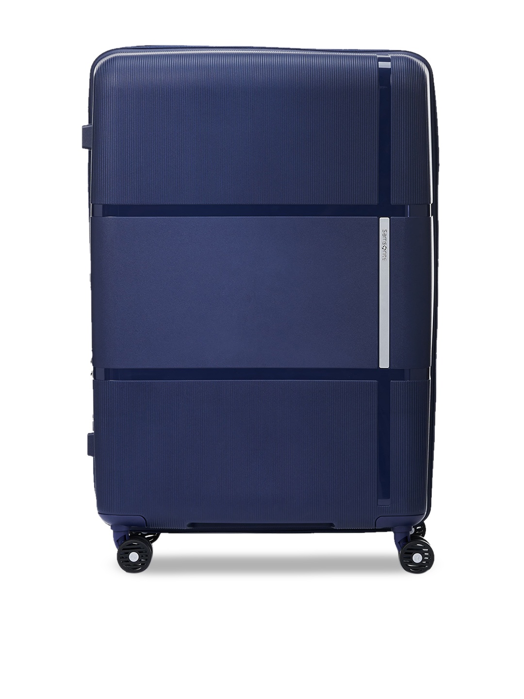 

Samsonite Textured Hard-Sided Large Trolley Suitcase, Navy blue