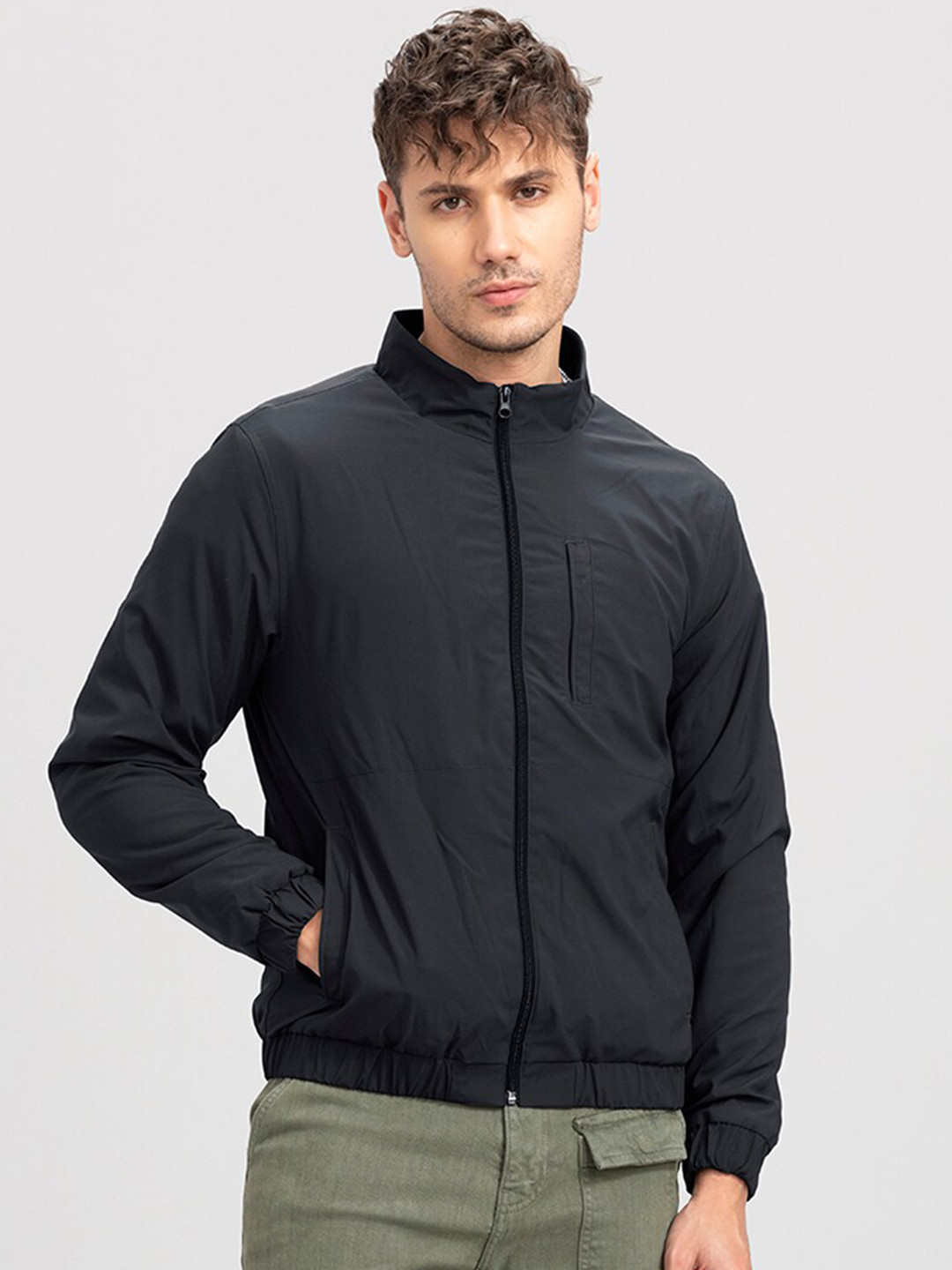 

Snitch Men Bomber Jacket, Grey