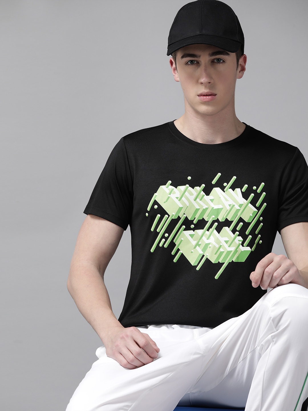 

Prowl Men Printed Antimicrobial T-shirt, Black