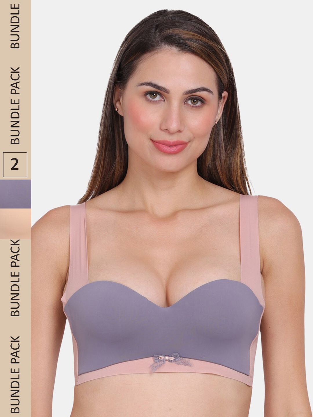 

Amour Secret Pack Of 2 Underwired Lightly Padded Push-Up Bra, Grey