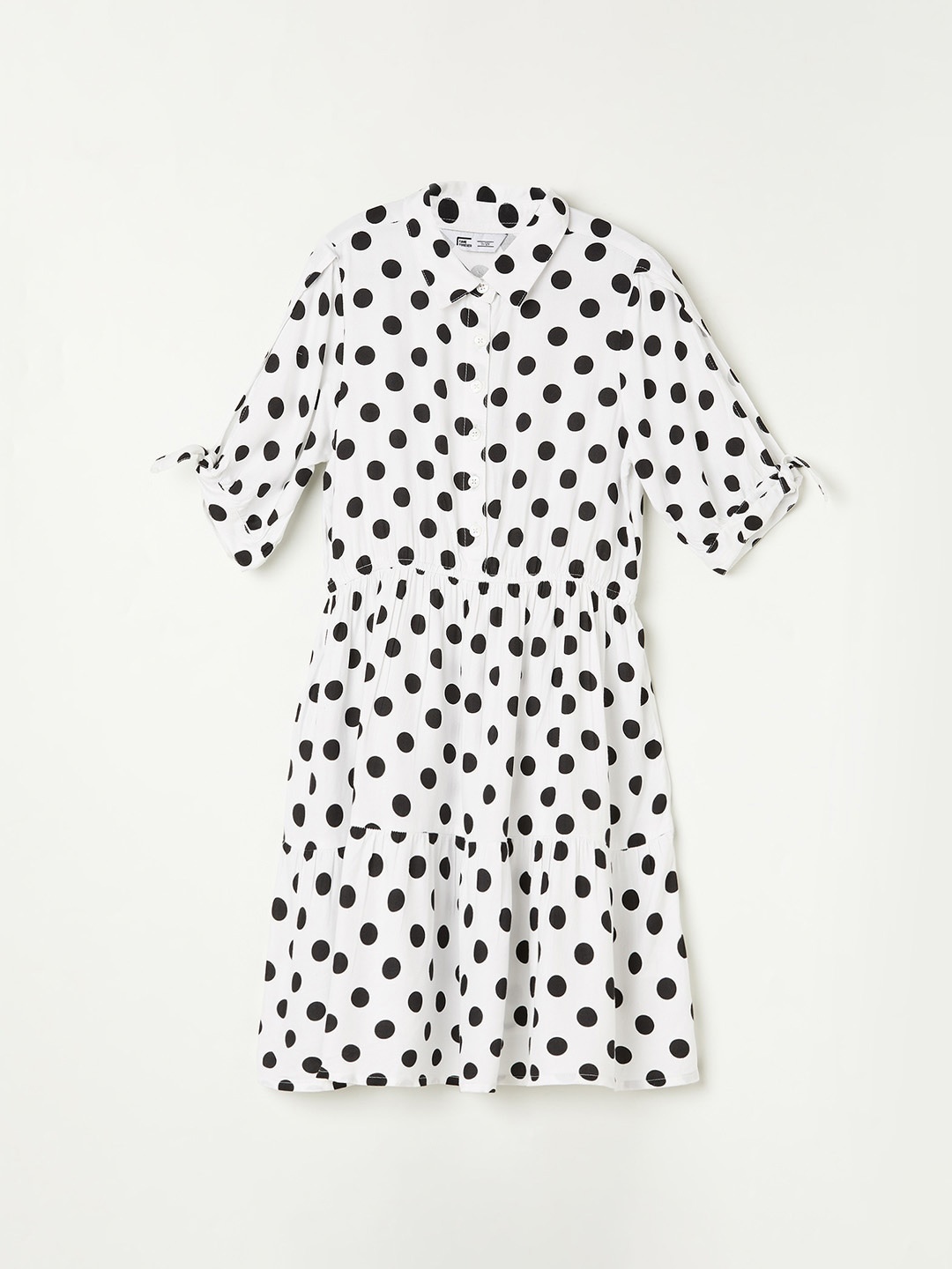

Fame Forever by Lifestyle Printed Polka Dress, White