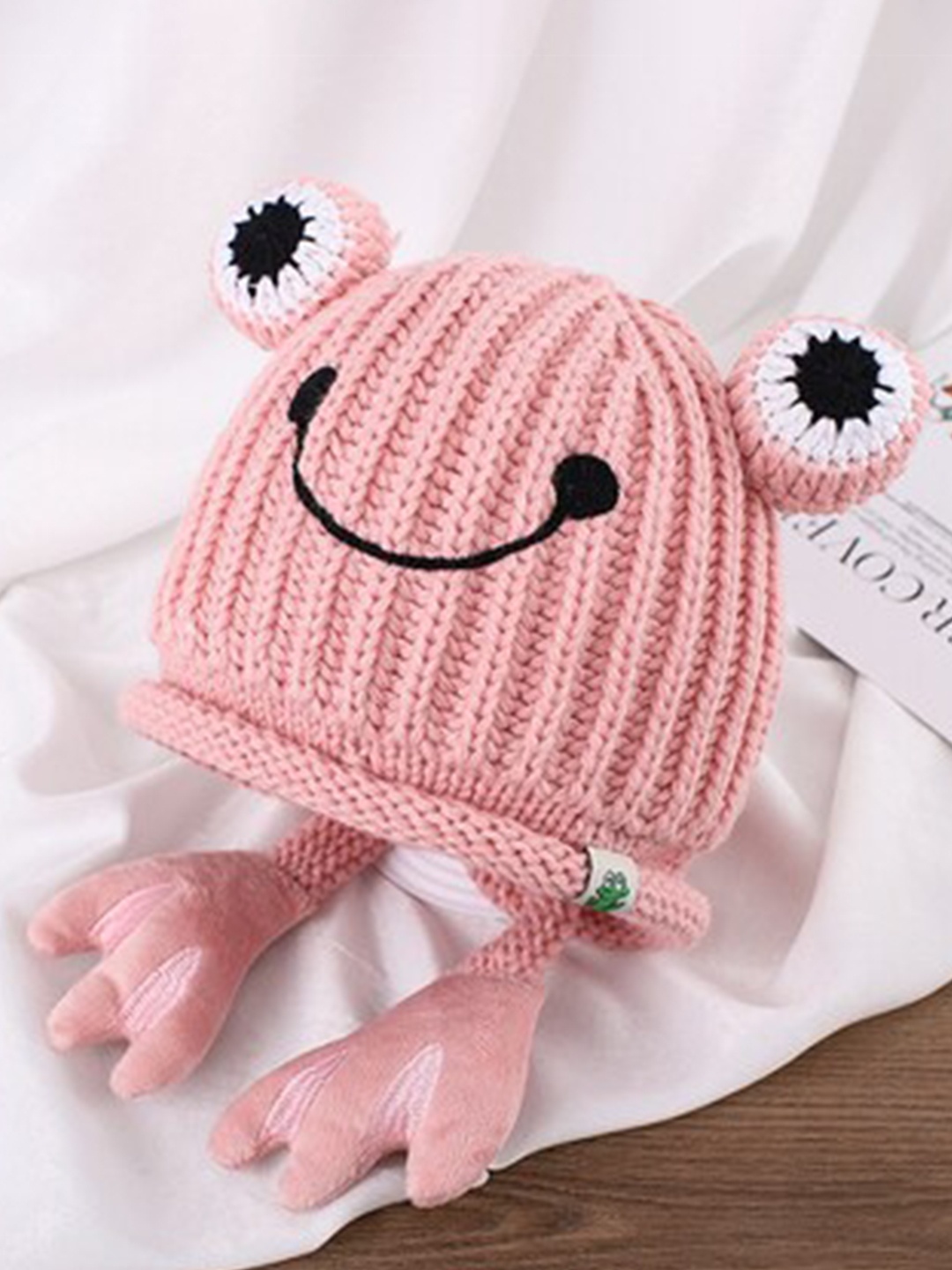 

TIPY TIPY TAP Kids Self Design Acrylic Beanie, Pink