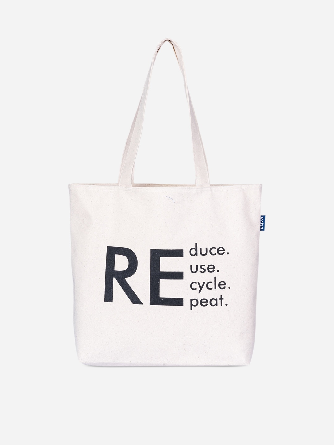 

AQVA Printed Shopper Canvas Tote Bag, White
