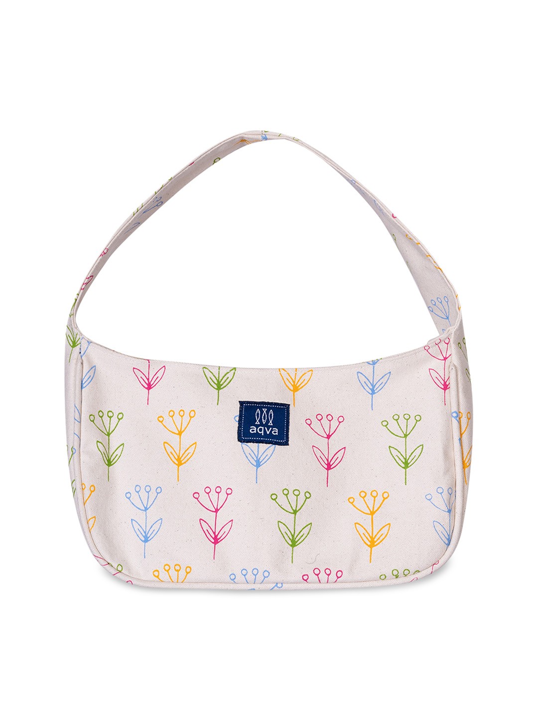 

AQVA Floral Printed Structured Hobo Bag, White