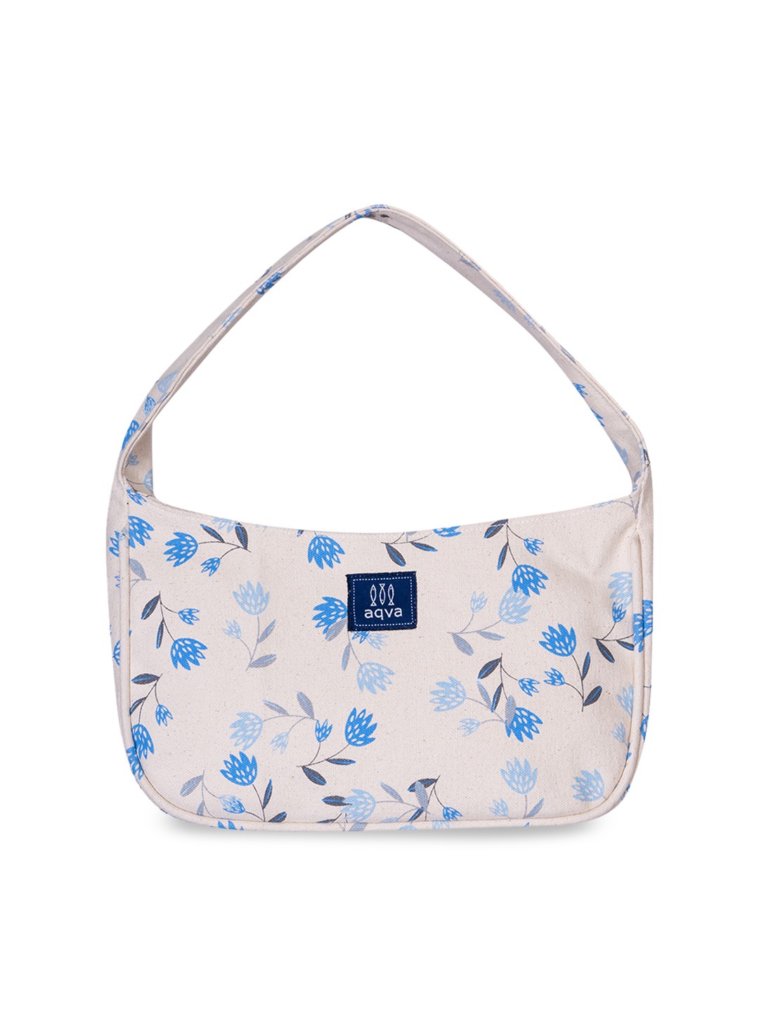 

AQVA Floral Printed Oversized Structured Hobo Bag, White
