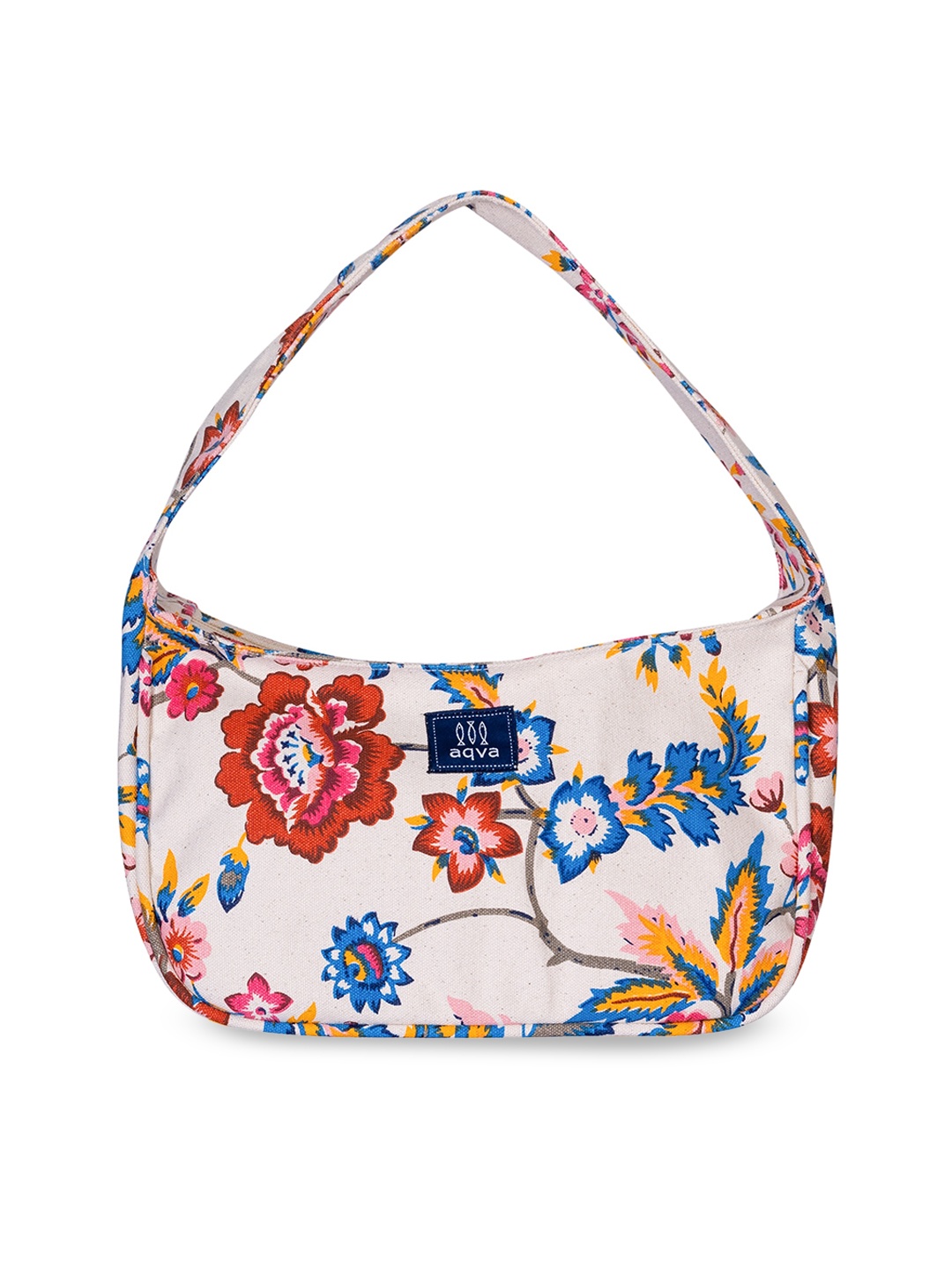

AQVA Floral Printed Half Moon Hobo Bag, Beige