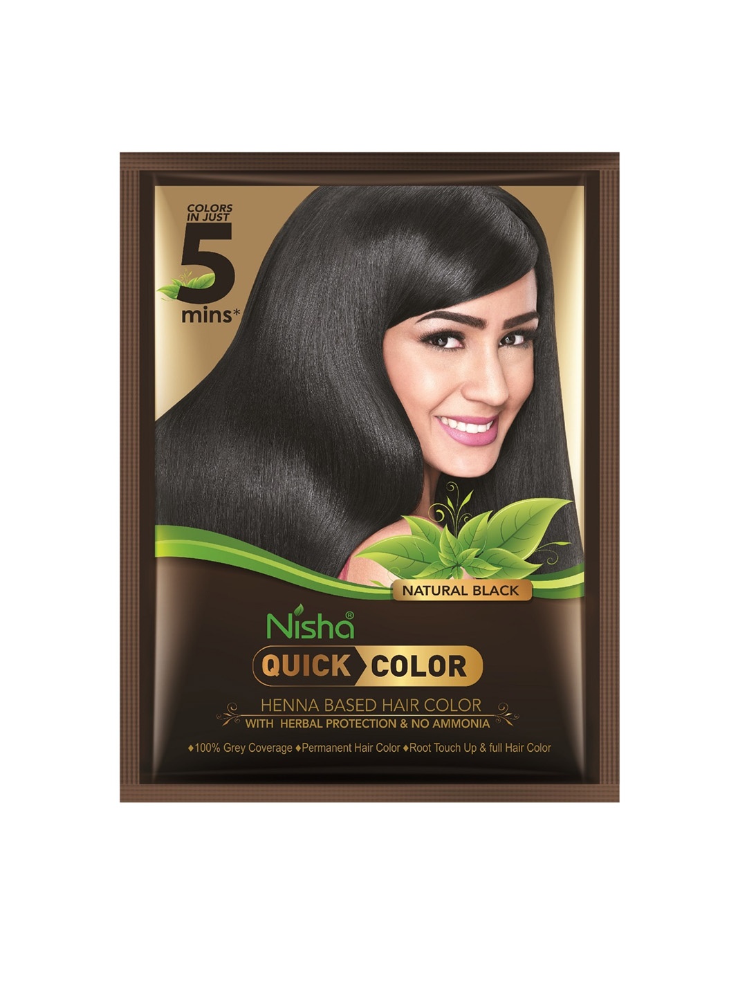 

Nisha Quick Color Henna Based Hair Color - 60gm, Black