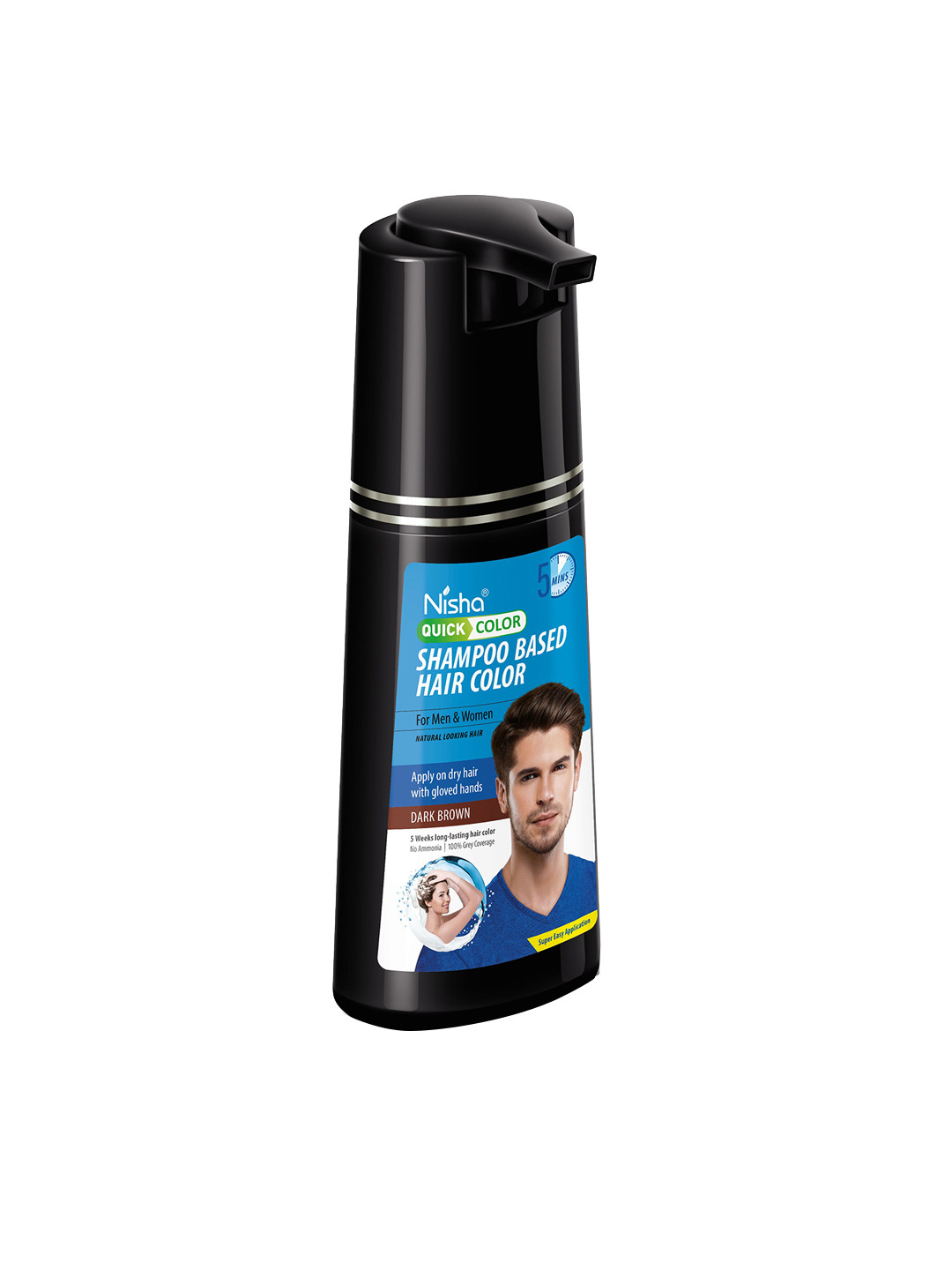 

Nisha Quick Color Shampoo Based Hair Color - 180ml, Brown