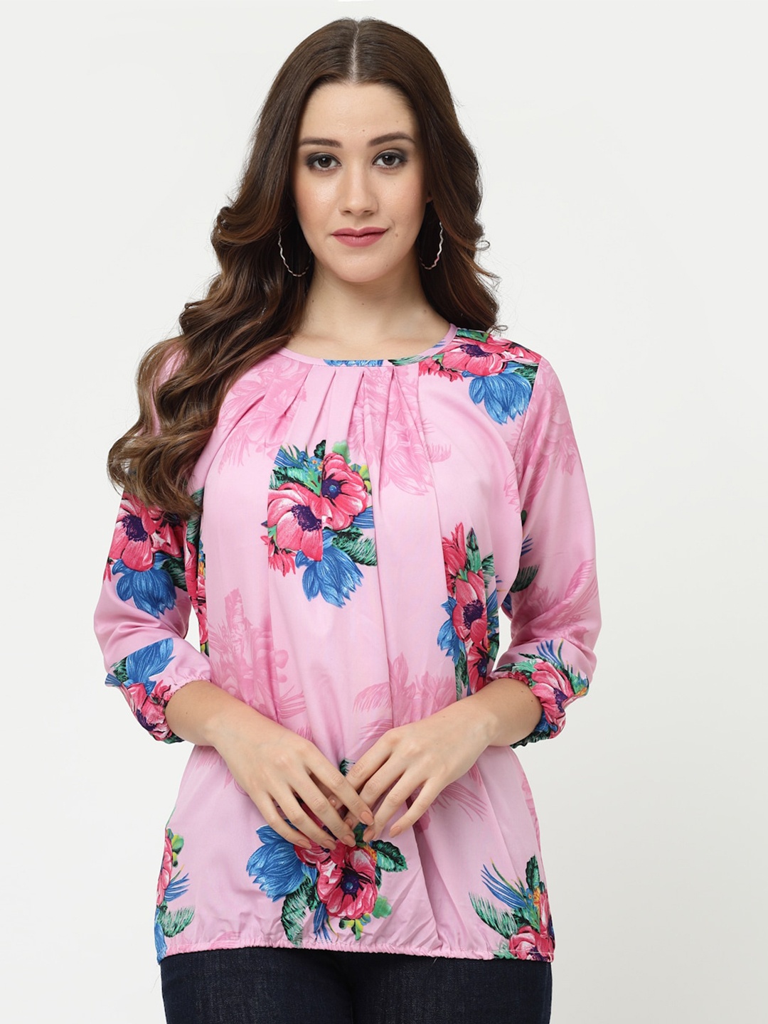 

MISS AYSE Floral Printed Top, Pink