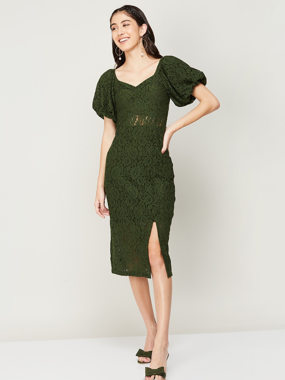 

Ginger by Lifestyle Sheath Midi Dress, Olive