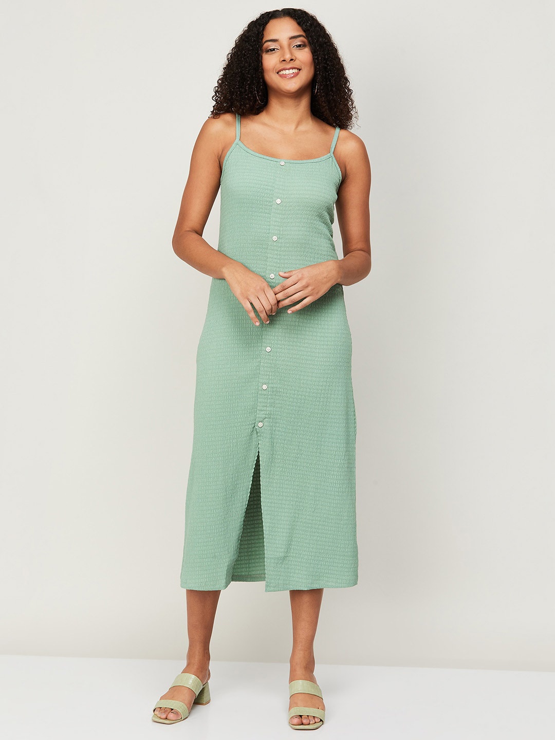 

Ginger by Lifestyle Shoulder Straps A-Line Midi Dress, Sea green