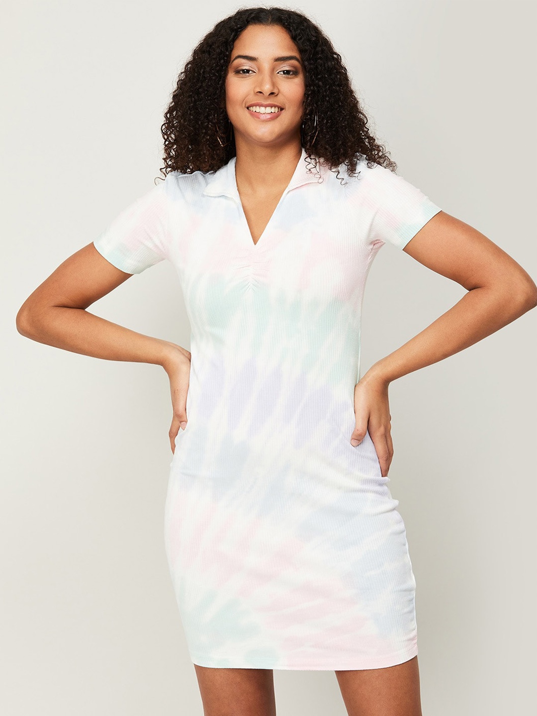 

Ginger by Lifestyle Dyed Short Sleeve Sheath Dress, White