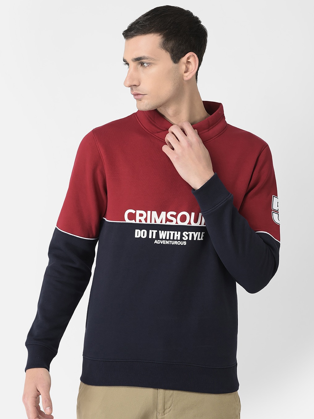 

Crimsoune Club Men Printed Sweatshirt, Maroon