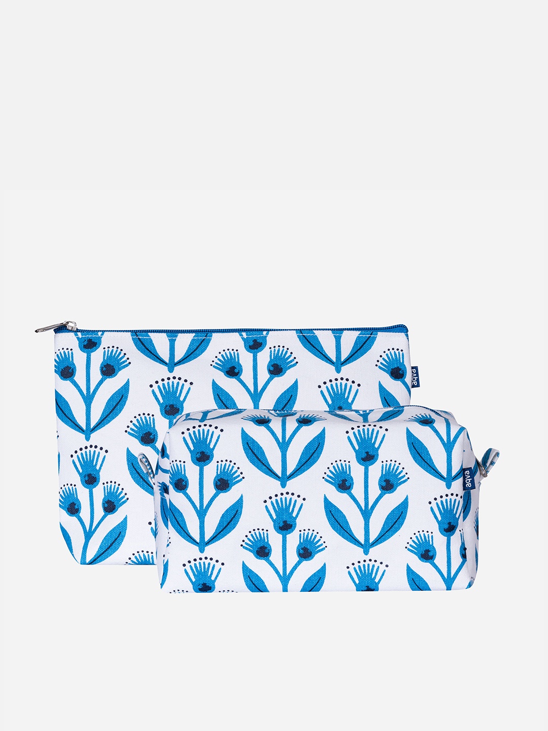 

AQVA Women Set Of 2 Printed Toiletry Travel Pouch, White