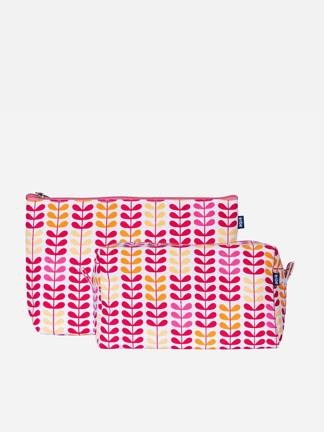 

AQVA Women Set Of 2 Printed Travel Pouch, Pink