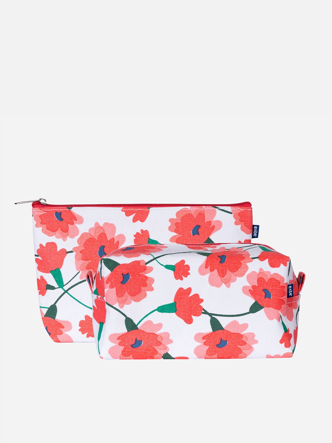 

AQVA Women Set Of 2 Printed Toiletry Travel Pouch, Red