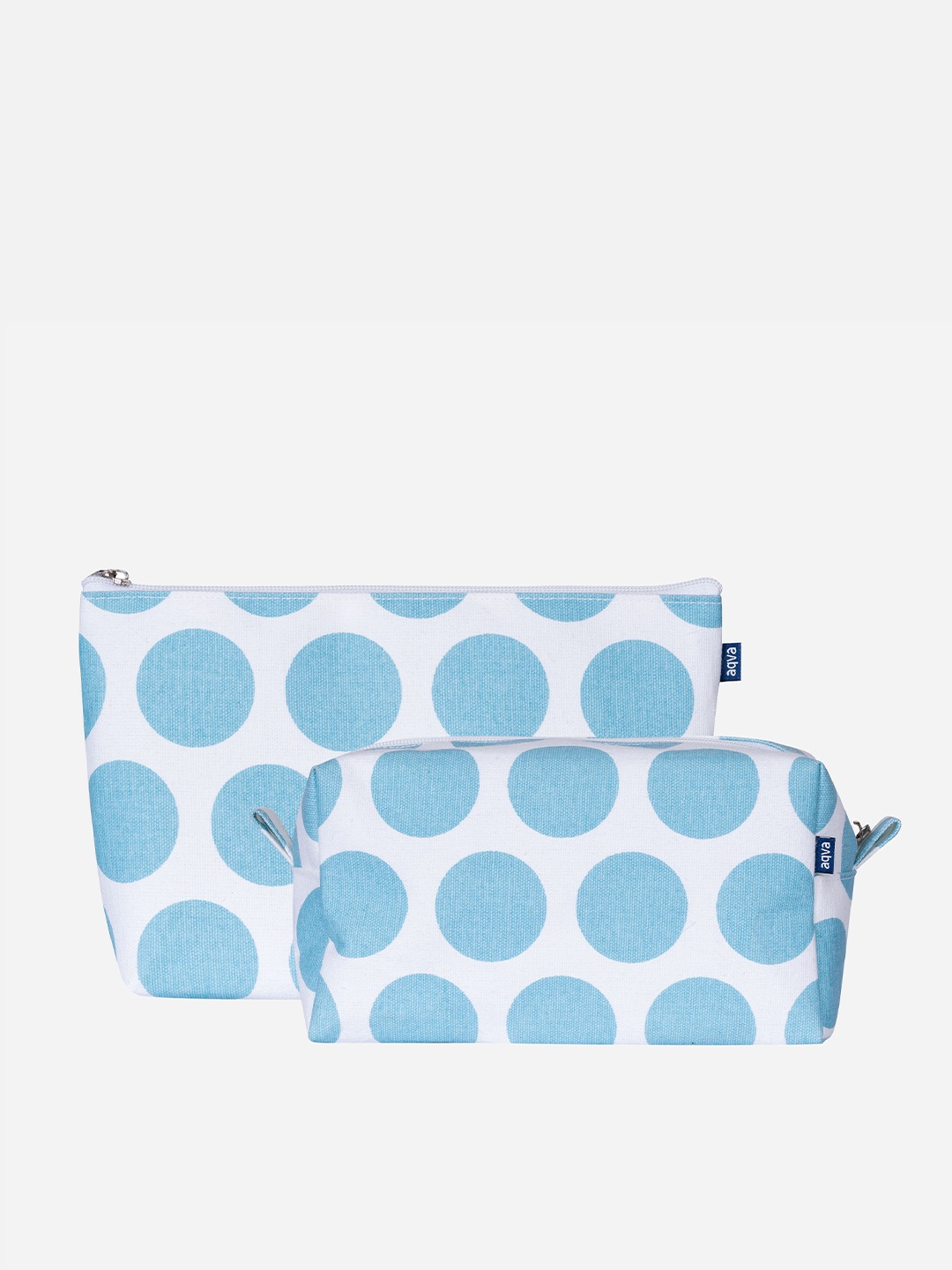 

AQVA Women Set Of 2 Printed Toiletry Cosmetic Travel Pouch, Blue