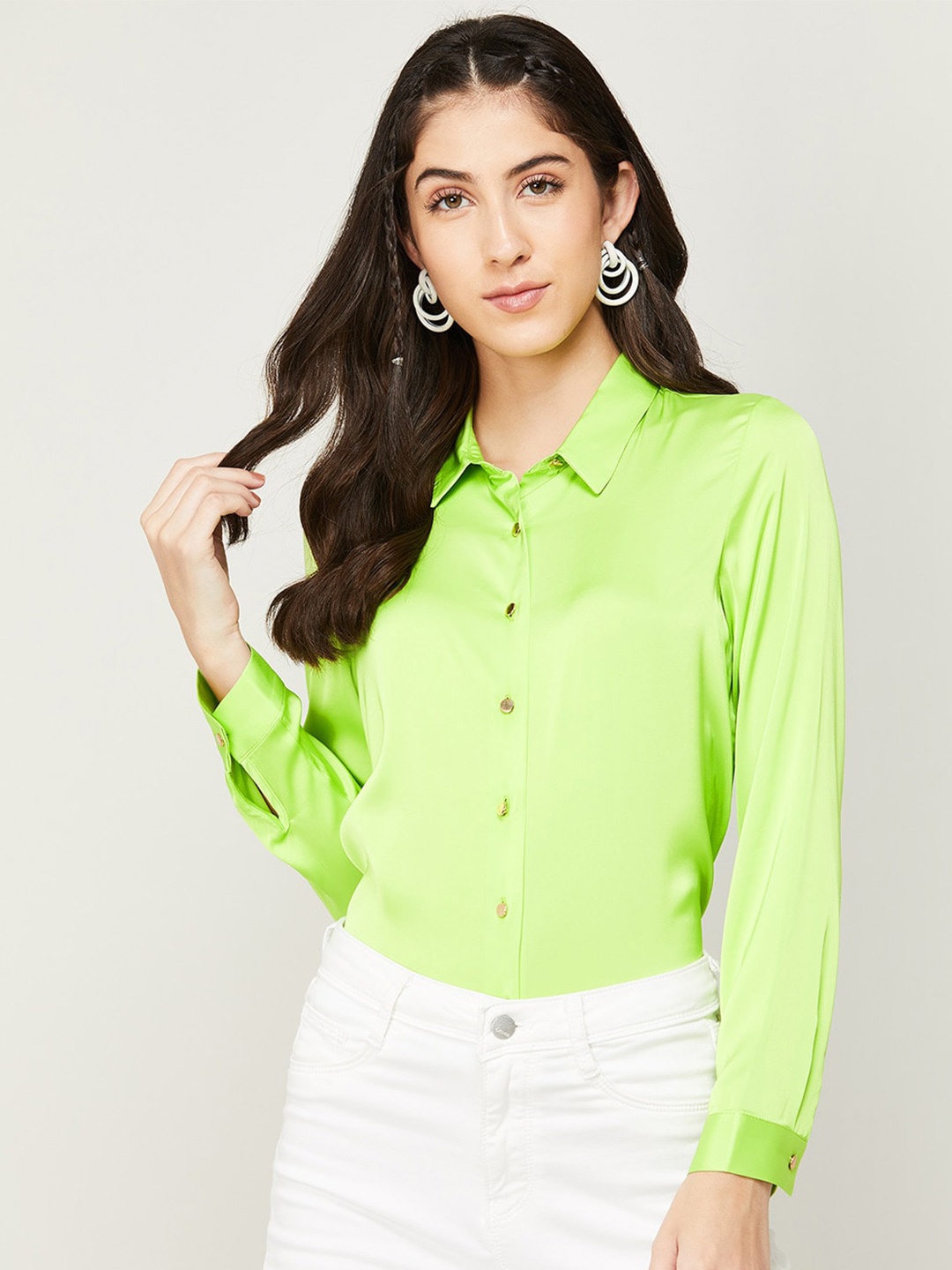 

CODE by Lifestyle Shirt Style Top, Fluorescent green