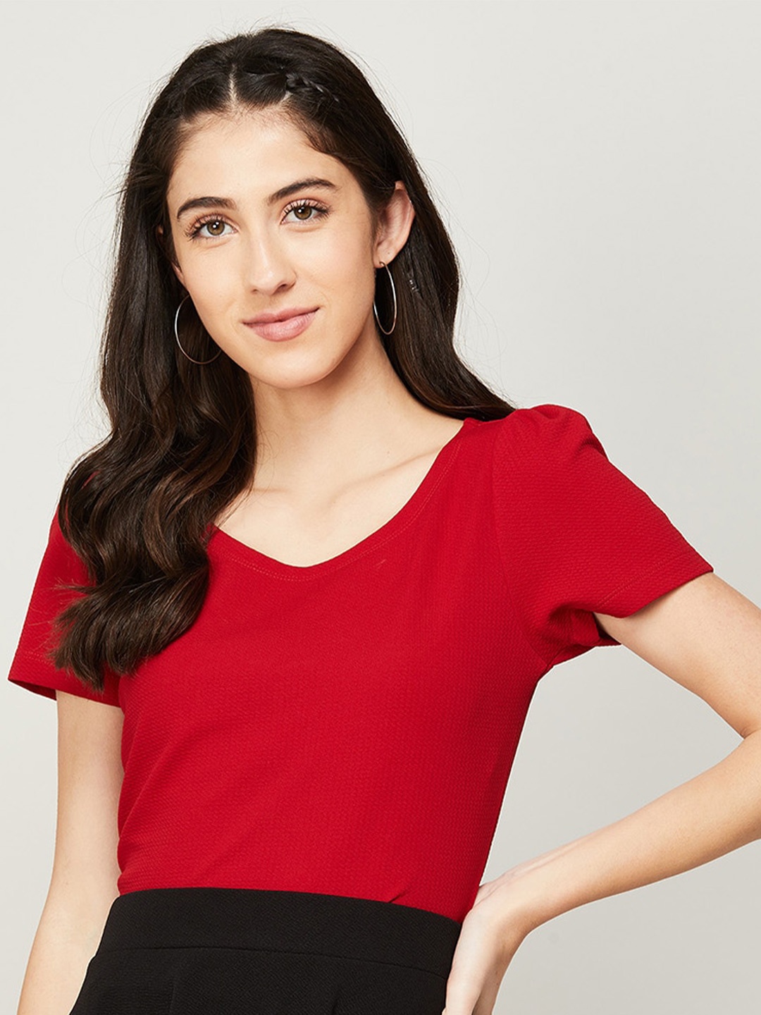 

CODE by Lifestyle V-Neck Top, Red